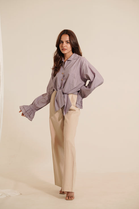 Organic Cotton Lavender Lilac Knotty Top