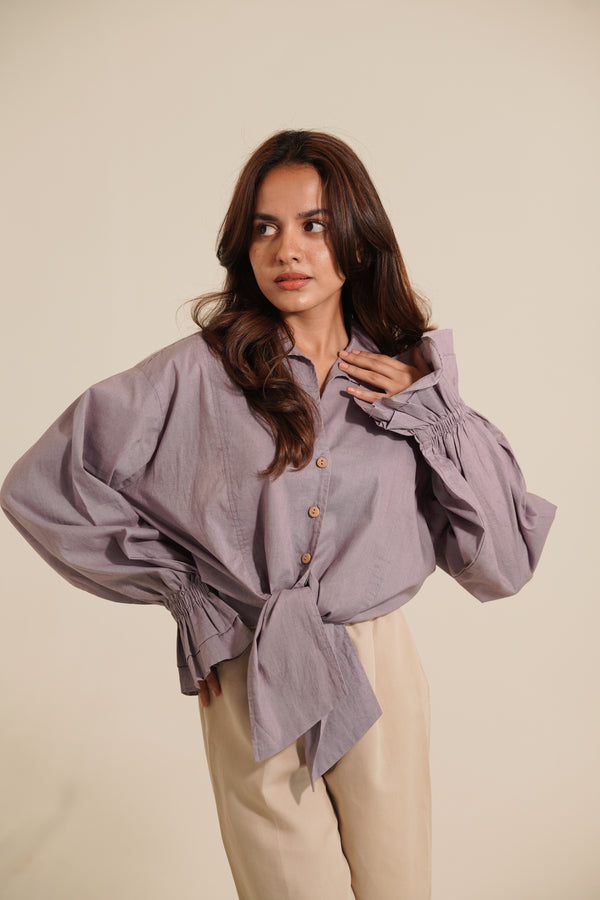 Organic Cotton Lavender Lilac Knotty Top