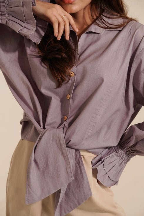 Organic Cotton Lavender Lilac Knotty Top