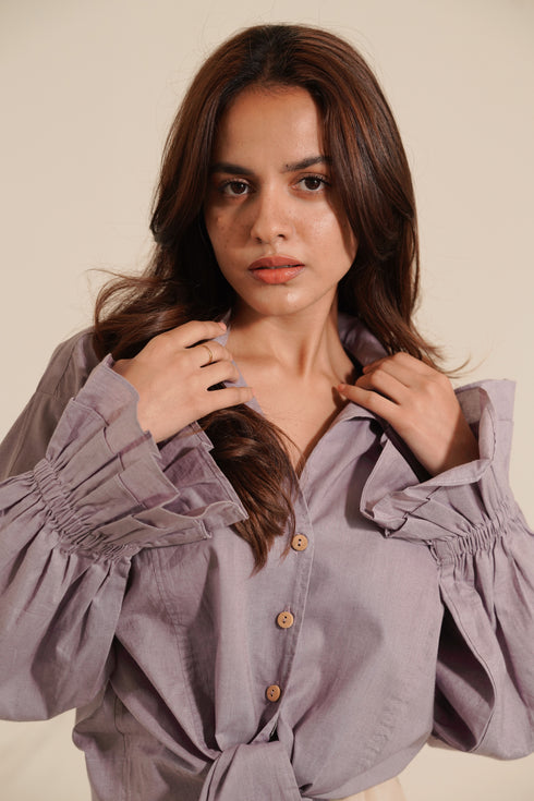 Organic Cotton Lavender Lilac Knotty Top