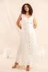 Off White Soya Fabric Long Dress