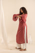 Madder Brick Milk Fabric Long Kurta