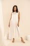 Off White Soya Fabric Long Dress