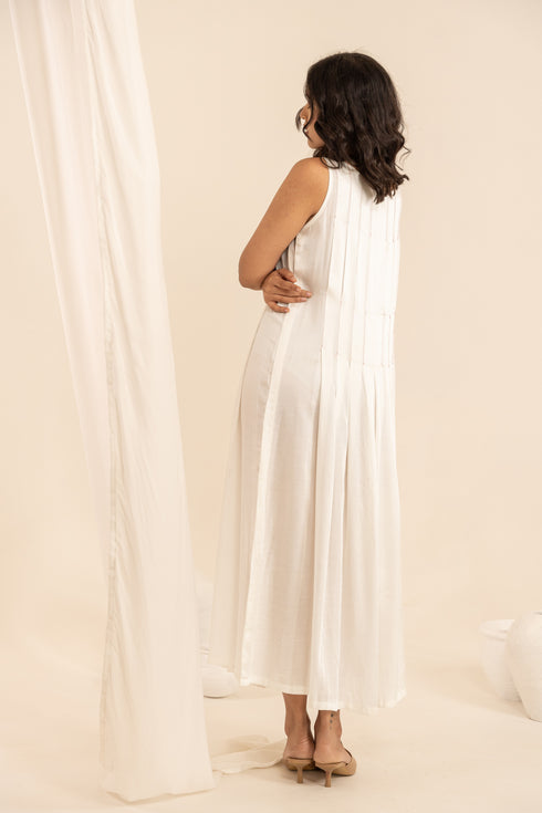 Classic English Ankle Length Lotus Dress