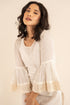 Off White Soya Fabric Lacy Sleeves Kurta