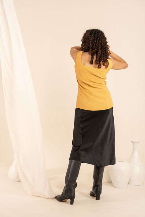 Handspun Cotton Square Neck Top