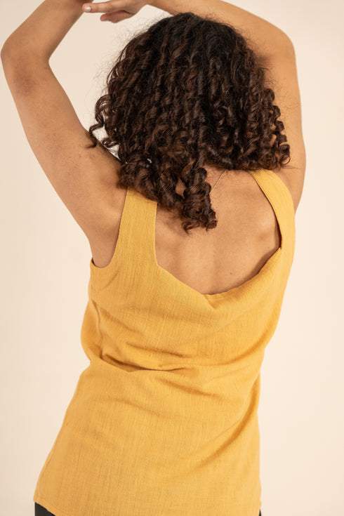 Handspun Cotton Square Neck Top