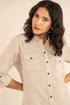 Creamy Hue Linen Cotton Full Sleeves Shirt