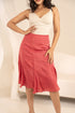 Madder Brick Milk Fabric Flared Skirt