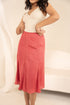 Madder Brick Milk Fabric Flared Skirt