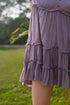 Mauve Hand Dyed Lotus Fabric Multilayered Gathered Dress