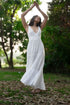 Off White Milk Fabric Multilayered Gathered Dress