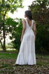 Off White Milk Fabric Multilayered Gathered Dress