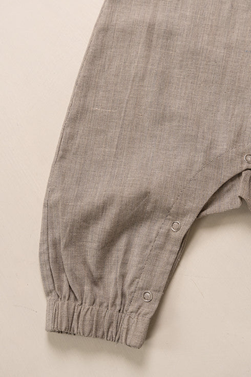 Grey Yarn Dyed Organic Cotton Rompar Suit