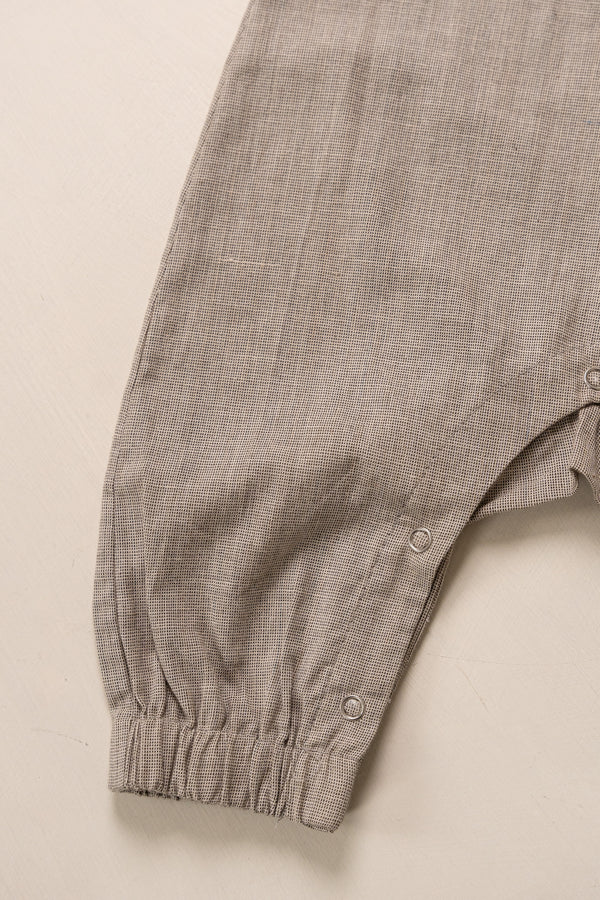 Grey Yarn Dyed Organic Cotton Rompar Suit