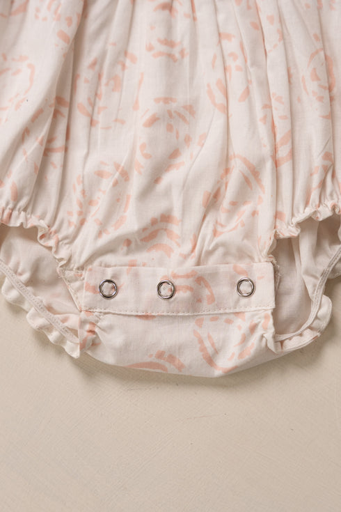 White Rose Print Organic Cotton Dungree Shorts