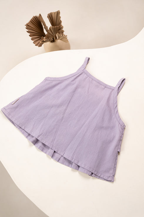 Lavender Lilac Organic Cotton Tiered Top