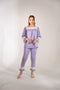 Lace Trimmed Organic Cotton Lilac Lavander Pyjamas Set