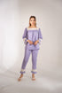 Lace Trimmed Organic Cotton Lilac Lavander Pyjamas Set