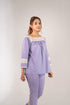 Lace Trimmed Organic Cotton Lilac Lavander Pyjamas Set