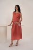 Organic Cotton Madder Brick Fabric Patch Pockets Maternity Dress