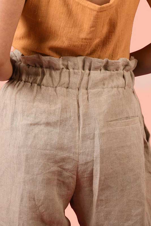 Done-hot-waist Pure Linen Pants