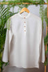 Off White Bamboo Fabric Full Sleeves Short Kurta
