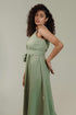 Organic Cotton Wrap Around Saga Green Mid Length Dress