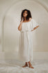 Fair Fairy Soya Fabric Off White Calf Length Flowy Dress
