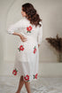 Dream Like Milk Fabric White Mid Length Dress with Hand painted Habiscus